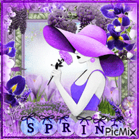 purple spring GIF animé