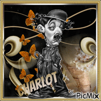 caricature charlot - Бесплатни анимирани ГИФ