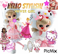 Dressing up with hello kitty💕 - 無料のアニメーション GIF