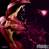 Rose -Woman - Bezmaksas animēts GIF