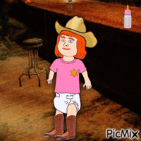 Sheriff baby at bar Animated GIF