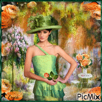 La dame en vert animeret GIF