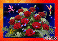 rosas y mariposas - Gratis animerad GIF