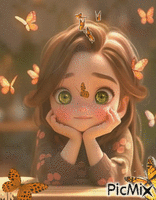 Mariposa en la nariz animált GIF