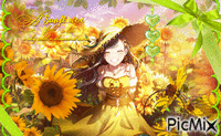 sunflower postcard ! - GIF animé gratuit