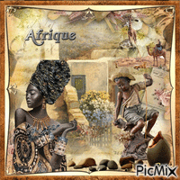 African fantasy collage... - Kostenlose animierte GIFs