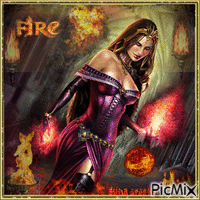 Fire woman - Free animated GIF
