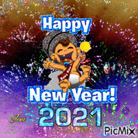 Happy new year 2021 animuotas GIF
