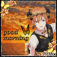 Akito Shinonome Good Morning - GIF animé gratuit