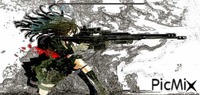 Girl with a gun - GIF animate gratis