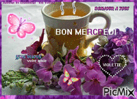 Amour et bonheur en violet - Безплатен анимиран GIF