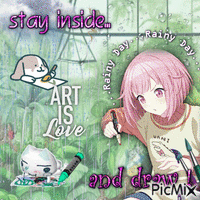 rainy day art - GIF animé gratuit