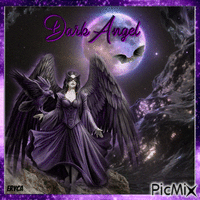 Ange gothique -tons noir et violet