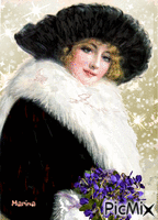 Lady with violets