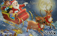Santa's sleigh ride geanimeerde GIF