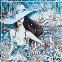 blue hot summer - GIF animado grátis