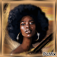 Frau mit Afrofrisur