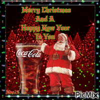 Santa and Coca-Cola Gif Animado