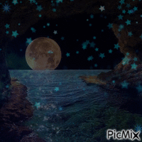 night and stars GIF animado