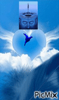 Collage azul animovaný GIF