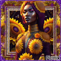 In the magical world of sunflowers - GIF animate gratis