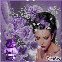 retrato purple анимированный гифка