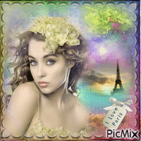 Femme -Tour- Eiffel - GIF animé gratuit