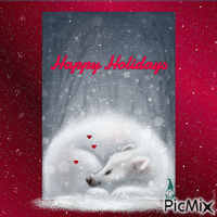 Happy holidays - sleeping white bear GIF animé