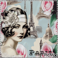 Vintage-Frau in Paris - GIF animado gratis