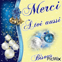 Merci de Noël - Бесплатный анимированный гифка