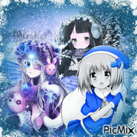 Anime Winter Wonderland - Бесплатный анимированный гифка