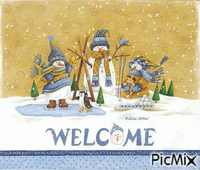 Snowmen Welcome - Free animated GIF