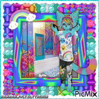 {♥}Very colourful Kitty in Lisa Frank Style{♥}