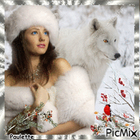 femme en hiver - Ingyenes animált GIF