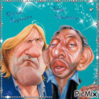 Caricature Gérard Depardieu et Serge Gainsbourg ! - GIF เคลื่อนไหวฟรี