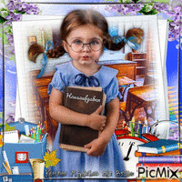 Kleines Mädchen mit Brille - GIF animado grátis