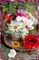 bouquet de fleurs - Zdarma animovaný GIF