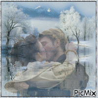 Поцелуй в оттепель - Ingyenes animált GIF