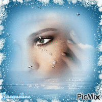 femme qui pleure des larmes précieuses - Безплатен анимиран GIF