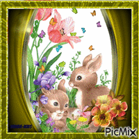 Easter-bunnies Gif Animado