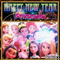 Happy New Year princess - GIF animé gratuit