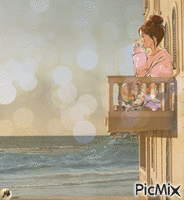 Mirando al mar animovaný GIF