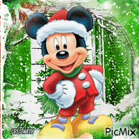 Mickey en hiver animovaný GIF