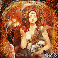 Autumn woman gothic - GIF animé gratuit