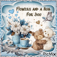 Flowers and a Hug for You animoitu GIF