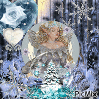 snow queen fairy animovaný GIF