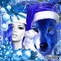 Christmas blue 🍾🌲🌲🎅🤶 - Gratis geanimeerde GIF