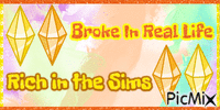 Broke In Real Life Rich in the Sims анимиран GIF