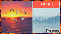 Calendrier Mars 2019 - GIF animé gratuit