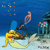 Mermaid Marge - GIF animado grátis